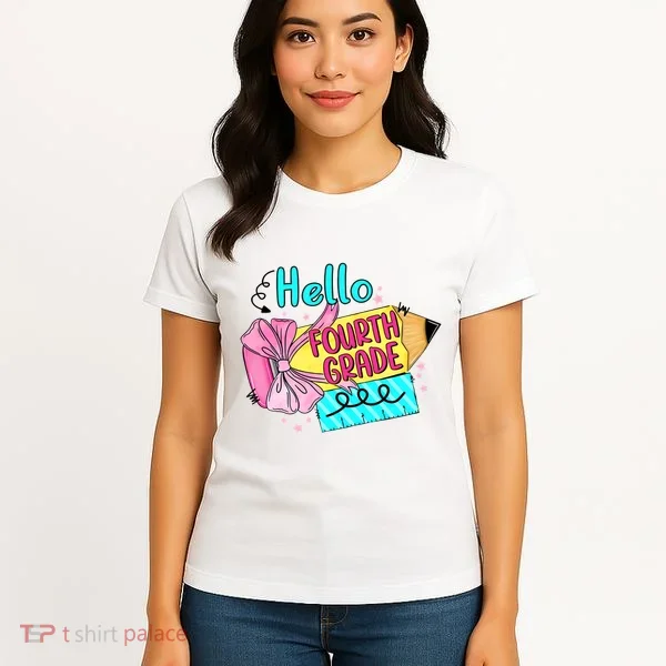 Retro Back To School Hello Fourth Grade Women's T-Shirt