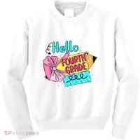 Retro Back To School Hello Fourth Grade Kids Sweatshirt thumb 0