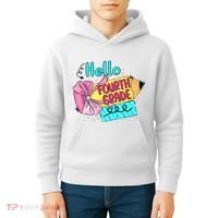 Retro Back To School Hello Fourth Grade Kids Hoodie thumb 4