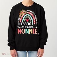 Rainbow Blessed To Be Called Nonnie Leopard Mother's Day Women's Sweatshirt thumb 0