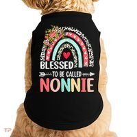 Rainbow Blessed To Be Called Nonnie Leopard Mother's Day Doggie Tank thumb 0
