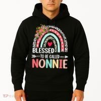 Rainbow Blessed To Be Called Nonnie Leopard Mother's Day Hoodie thumb 2