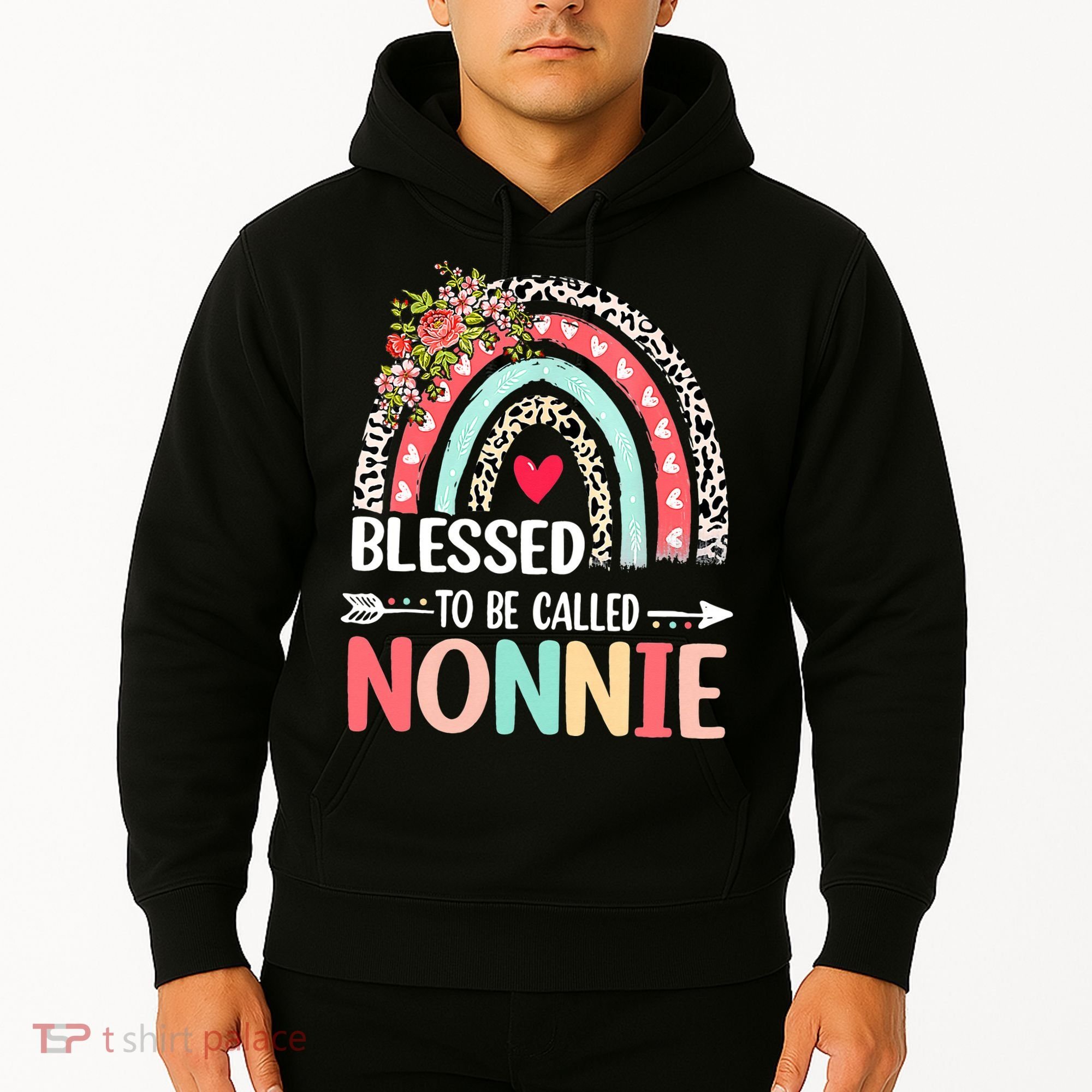 Rainbow Blessed To Be Called Nonnie Leopard Mother's Day Hoodie