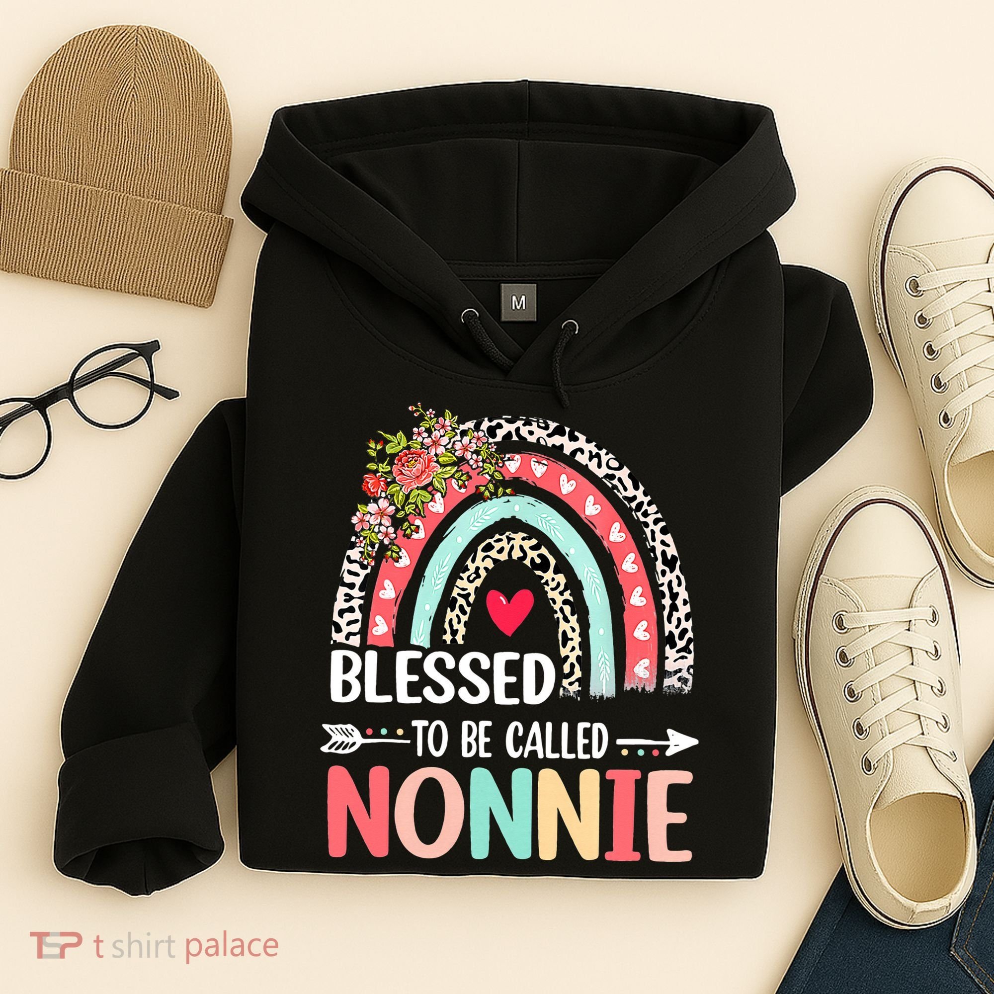 Rainbow Blessed To Be Called Nonnie Leopard Mother's Day Hoodie