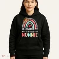 Rainbow Blessed To Be Called Nonnie Leopard Mother's Day Hoodie thumb 5