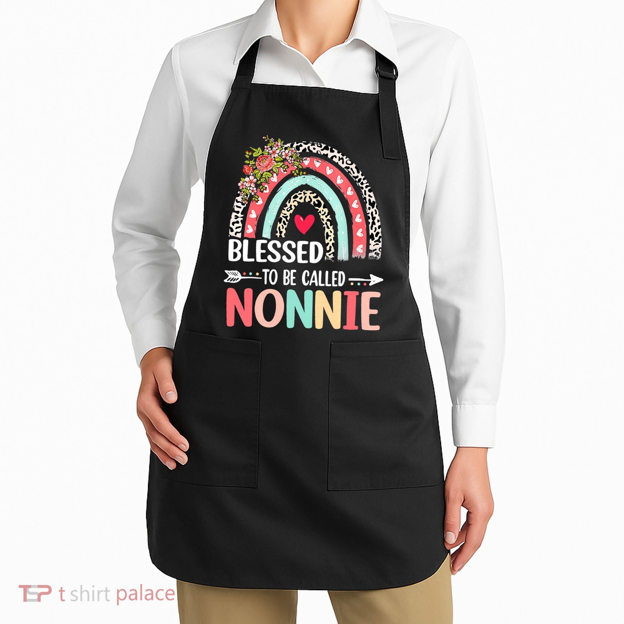 Rainbow Blessed To Be Called Nonnie Leopard Mother's Day Apron