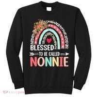 Rainbow Blessed To Be Called Nonnie Leopard Mother's Day Sweatshirt thumb 0