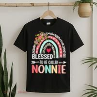 Rainbow Blessed To Be Called Nonnie Leopard Mother's Day T-Shirt thumb 2