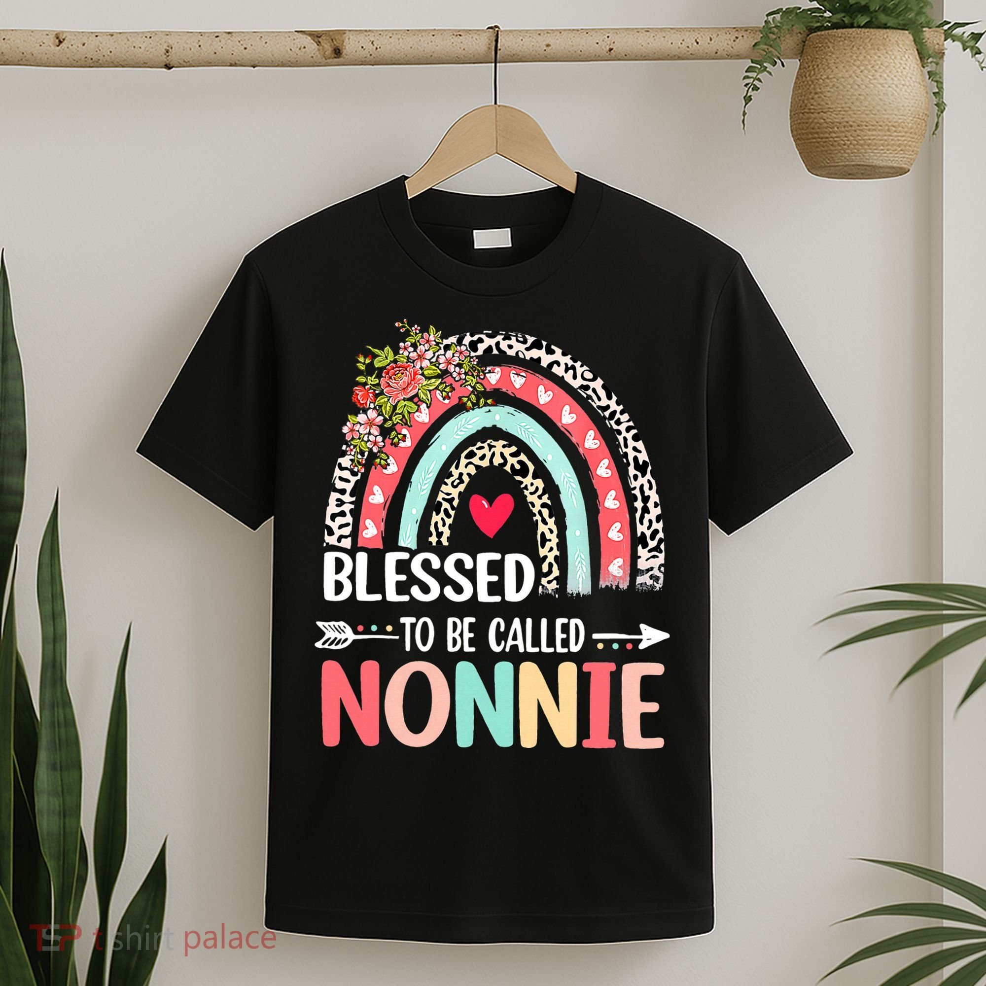 Rainbow Blessed To Be Called Nonnie Leopard Mother's Day T-Shirt