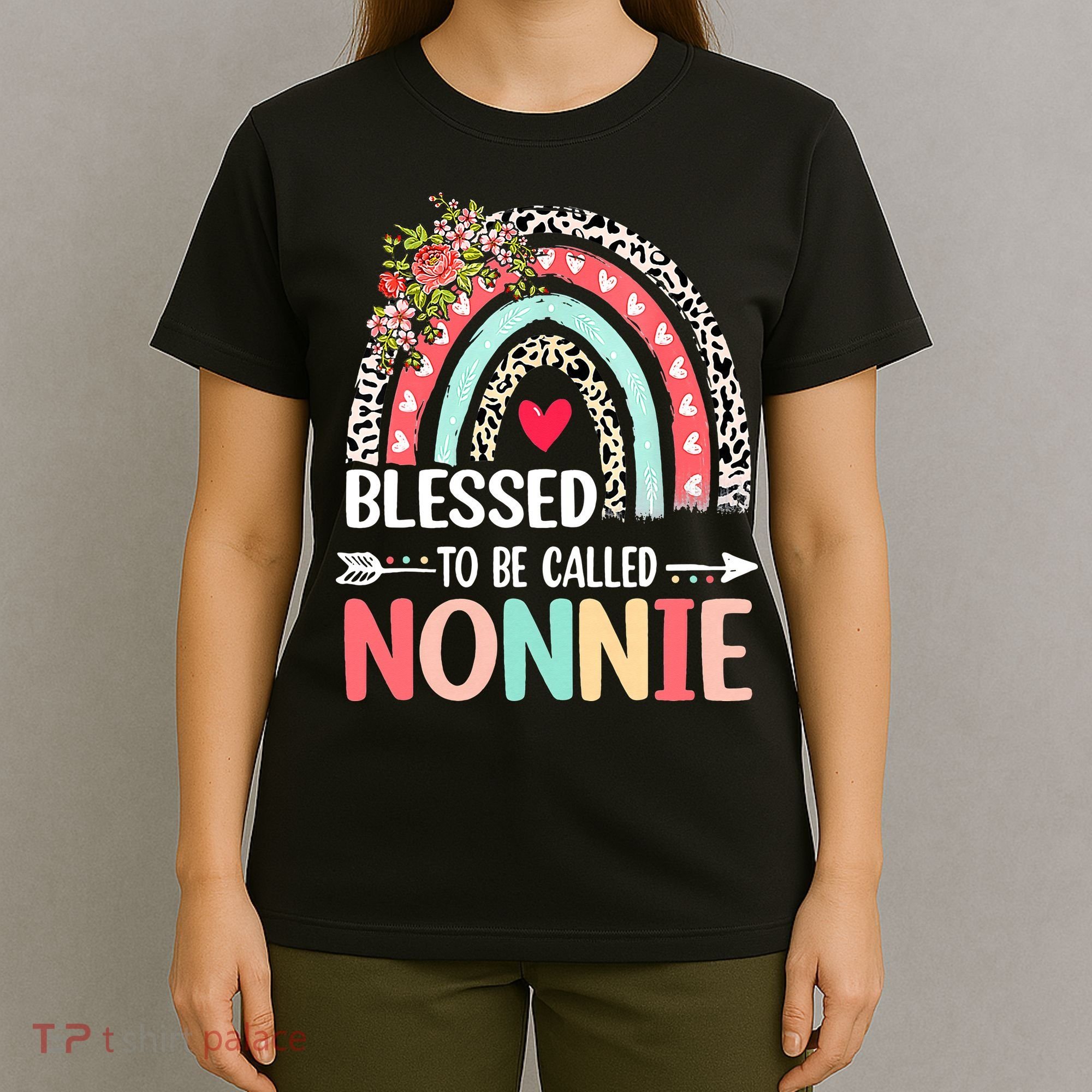 Rainbow Blessed To Be Called Nonnie Leopard Mother's Day T-Shirt