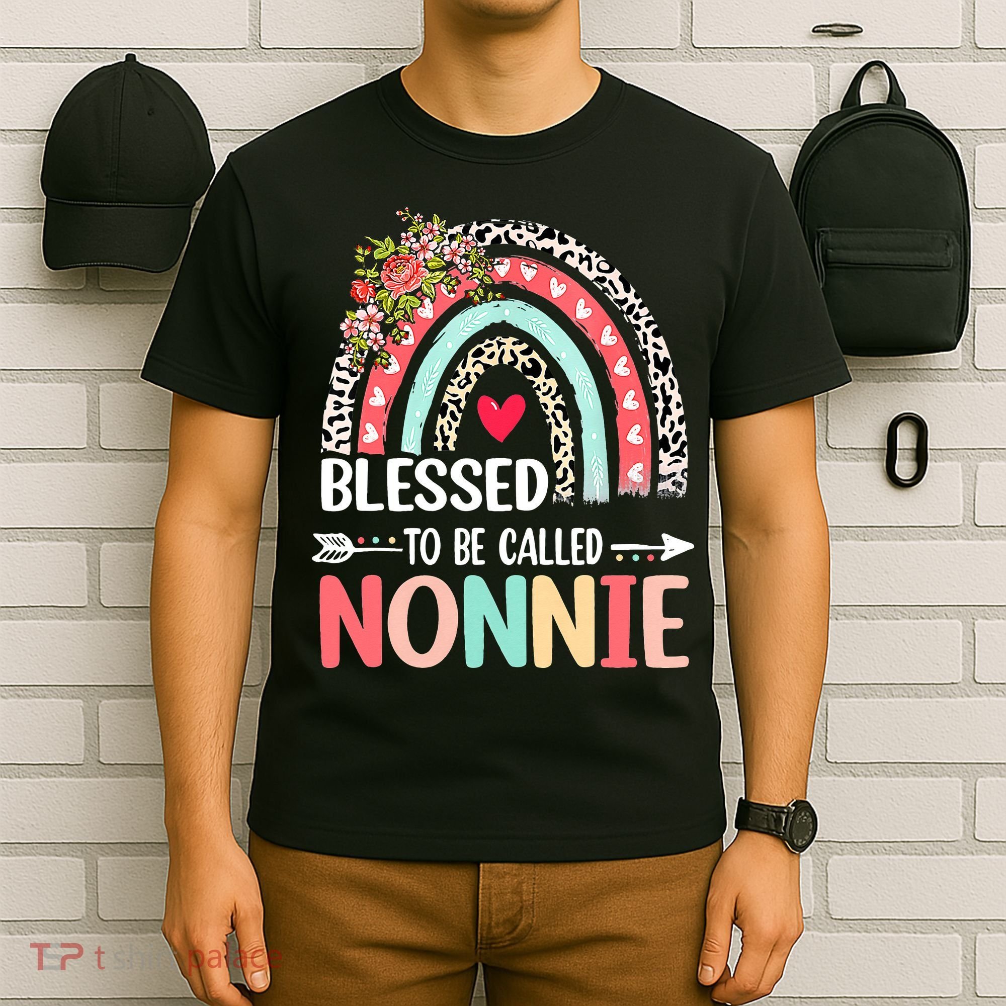 Rainbow Blessed To Be Called Nonnie Leopard Mother's Day T-Shirt