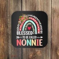 Rainbow Blessed To Be Called Nonnie Leopard Mother's Day Coaster thumb 0