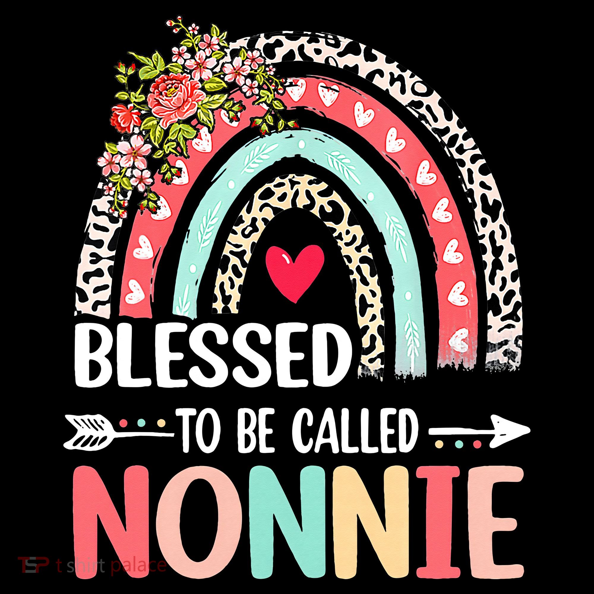 Rainbow Blessed To Be Called Nonnie Leopard Mother's Day Pajama Set