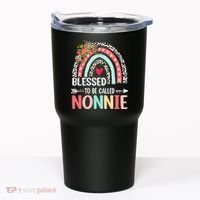 Rainbow Blessed To Be Called Nonnie Leopard Mother's Day Tumbler thumb 0