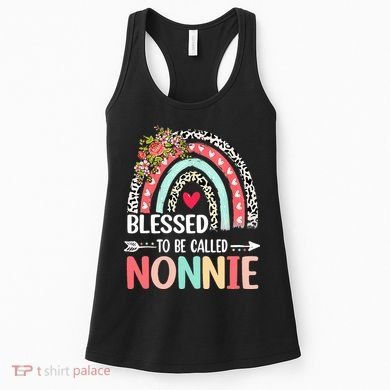 Rainbow Blessed To Be Called Nonnie Leopard Mother's Day Women's Tank Top