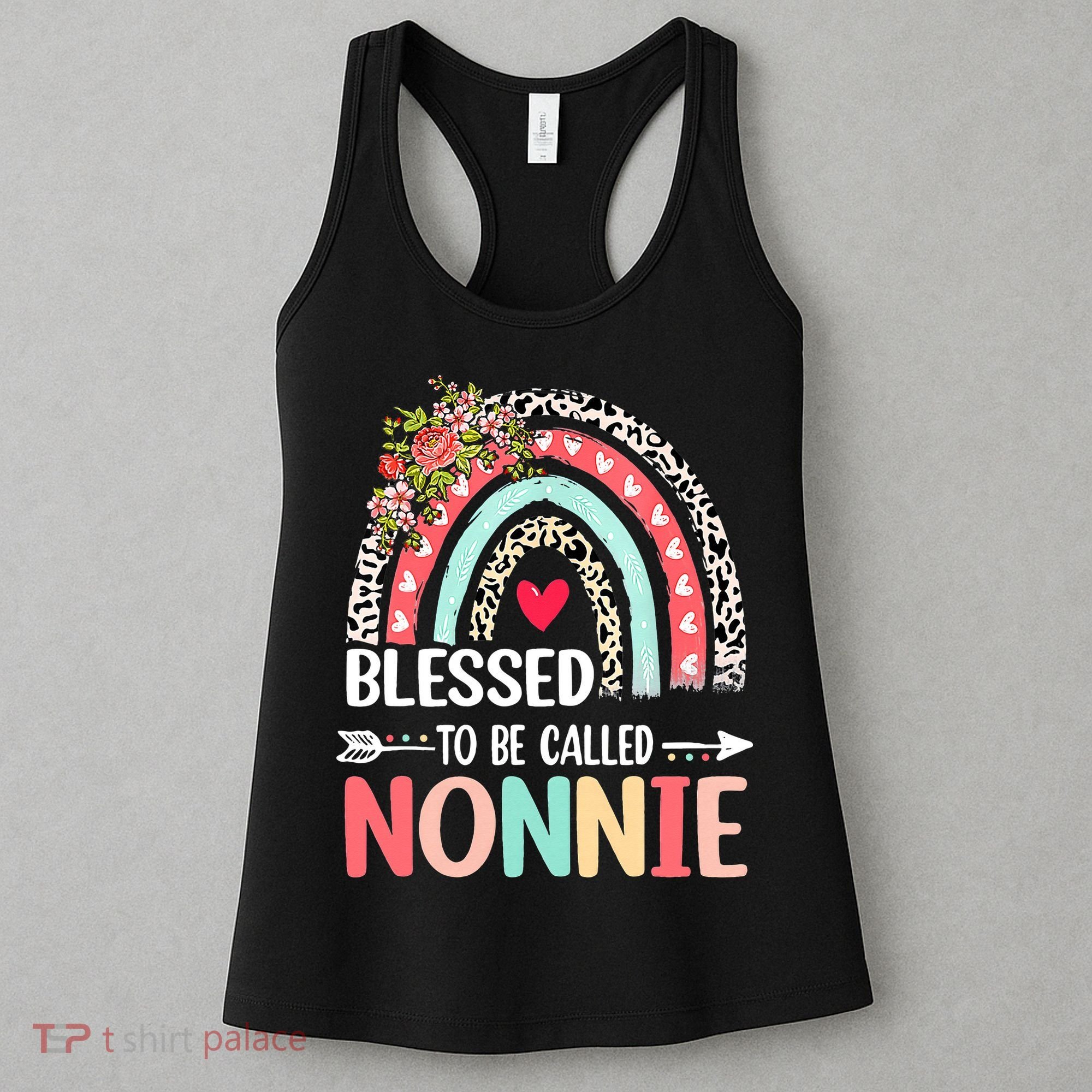 Rainbow Blessed To Be Called Nonnie Leopard Mother's Day Women's Tank Top