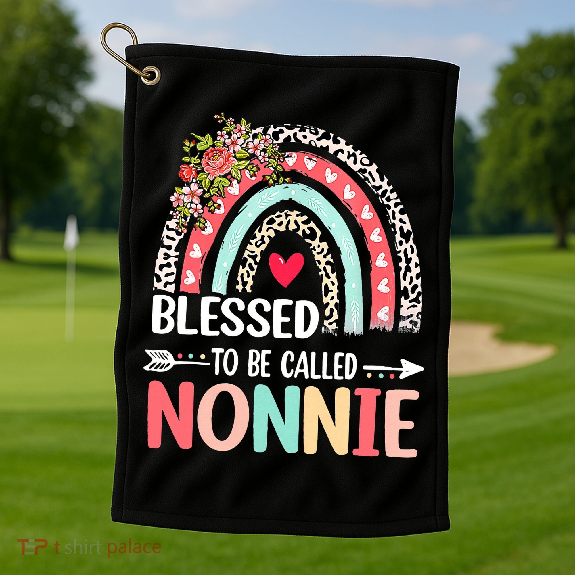 Rainbow Blessed To Be Called Nonnie Leopard Mother's Day Golf Towel