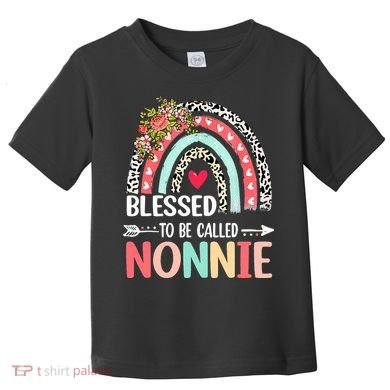 Rainbow Blessed To Be Called Nonnie Leopard Mother's Day Toddler T-Shirt
