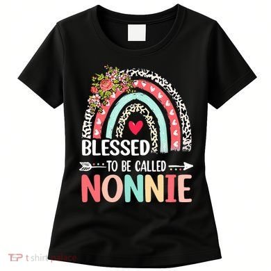 Rainbow Blessed To Be Called Nonnie Leopard Mother's Day Women's T-Shirt