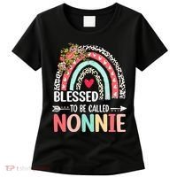 Rainbow Blessed To Be Called Nonnie Leopard Mother's Day Women's T-Shirt thumb 0