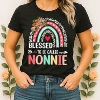 Rainbow Blessed To Be Called Nonnie Leopard Mother's Day Women's T-Shirt thumb 2