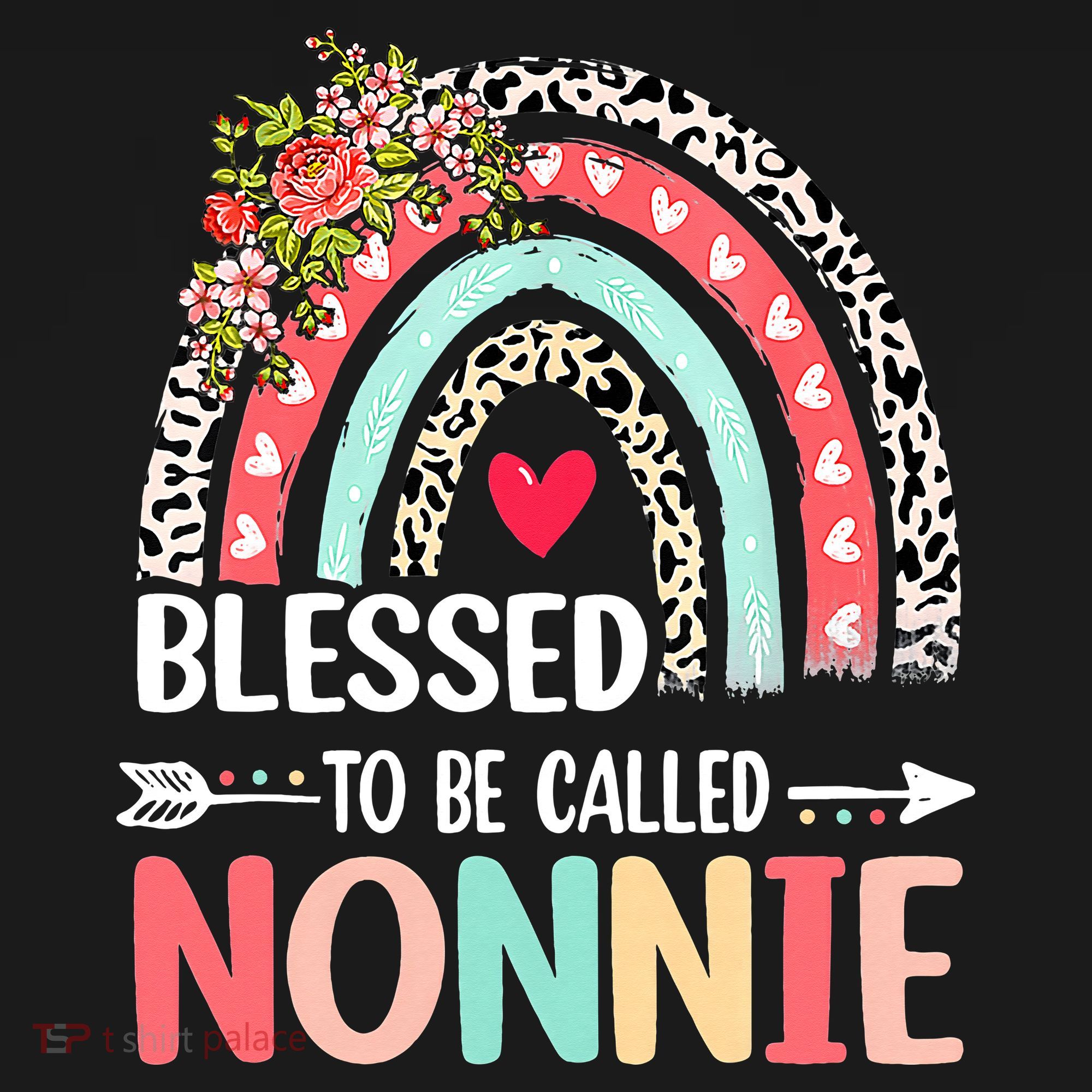 Rainbow Blessed To Be Called Nonnie Leopard Mother's Day Kids Sweatshirt