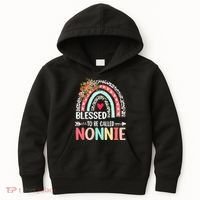 Rainbow Blessed To Be Called Nonnie Leopard Mother's Day Kids Hoodie thumb 0