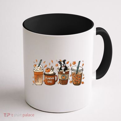 Retro Boston Terriers Lover Pumpkin Spice Coffee Warm Autumn Cool Gift Coffee Mug back