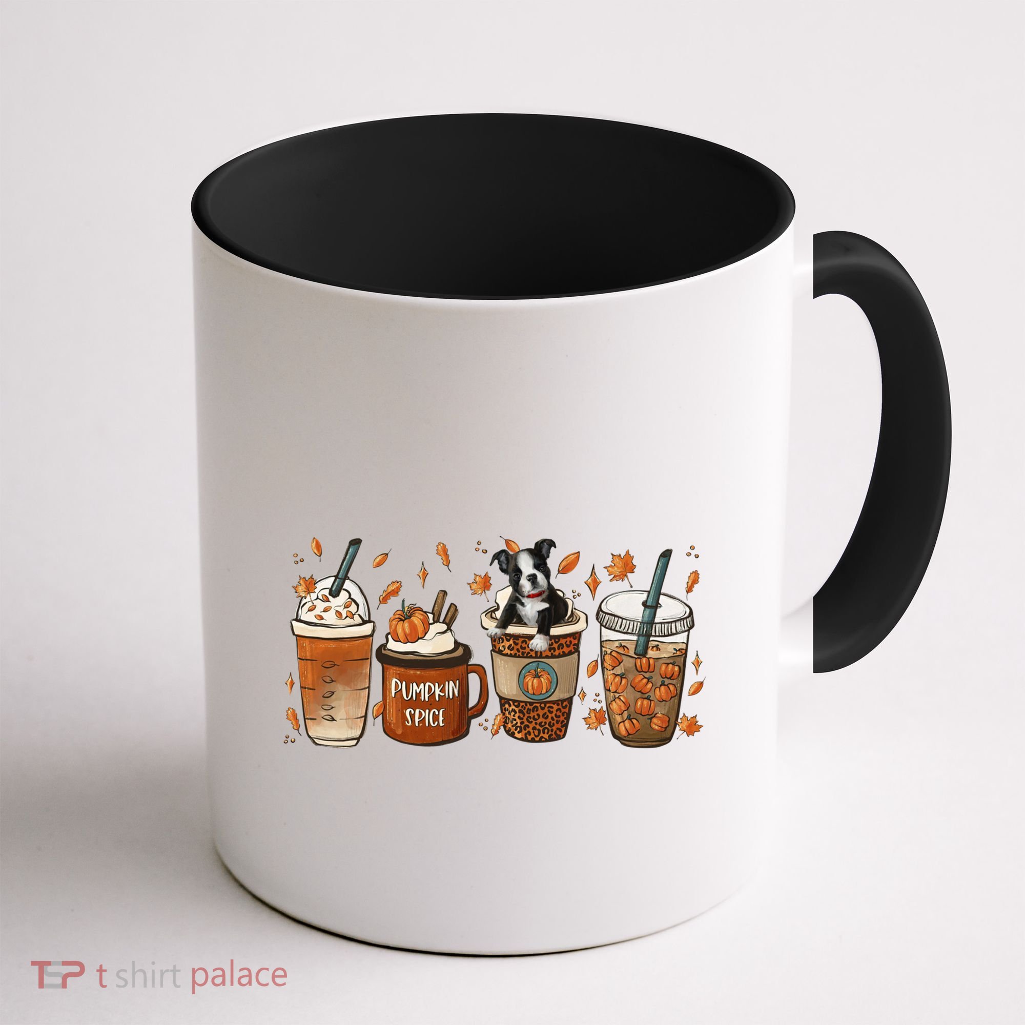 Retro Boston Terriers Lover Pumpkin Spice Coffee Warm Autumn Cool Gift Coffee Mug