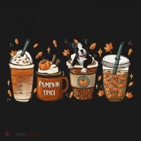 Retro Boston Terriers Lover Pumpkin Spice Coffee Warm Autumn Cool Gift Pajama Set thumb 2
