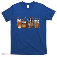 Retro Boston Terriers Lover Pumpkin Spice Coffee Warm Autumn Cool Gift T-Shirt thumb 0