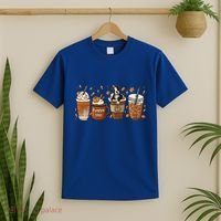Retro Boston Terriers Lover Pumpkin Spice Coffee Warm Autumn Cool Gift T-Shirt thumb 2