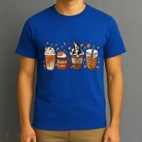 Retro Boston Terriers Lover Pumpkin Spice Coffee Warm Autumn Cool Gift T-Shirt thumb 3