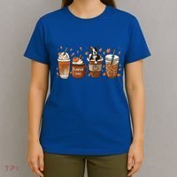 Retro Boston Terriers Lover Pumpkin Spice Coffee Warm Autumn Cool Gift T-Shirt thumb 4