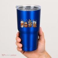 Retro Boston Terriers Lover Pumpkin Spice Coffee Warm Autumn Cool Gift Tumbler thumb 2