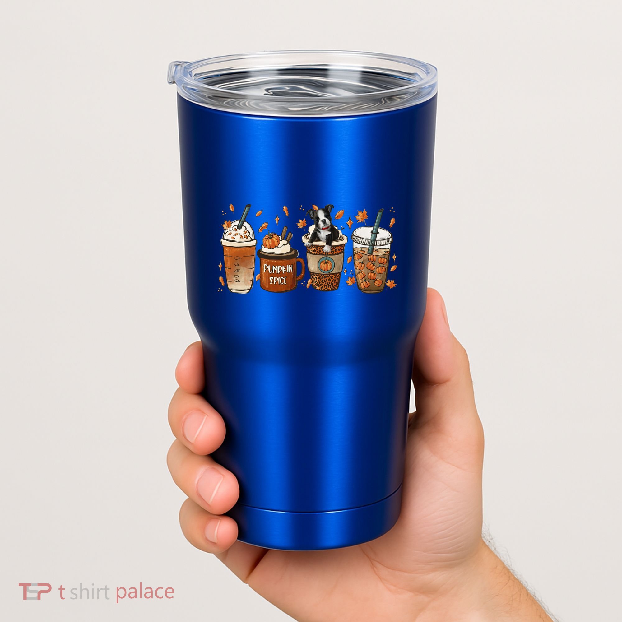 Retro Boston Terriers Lover Pumpkin Spice Coffee Warm Autumn Cool Gift Tumbler