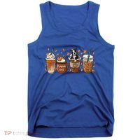 Retro Boston Terriers Lover Pumpkin Spice Coffee Warm Autumn Cool Gift Tank Top thumb 0
