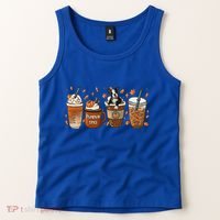 Retro Boston Terriers Lover Pumpkin Spice Coffee Warm Autumn Cool Gift Tank Top thumb 2