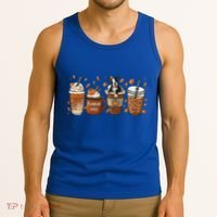 Retro Boston Terriers Lover Pumpkin Spice Coffee Warm Autumn Cool Gift Tank Top thumb 3
