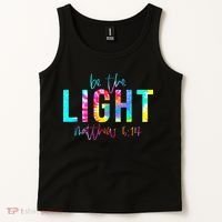 Religious Be The Light Matthew 5 14 Christian Easter Tank Top thumb 2