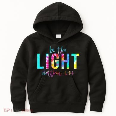 Religious Be The Light Matthew 5 14 Christian Easter Kids Hoodie