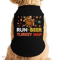 Run Beer Turkey Nap Running Trot Dinner Thanksgiving Doggie Tank thumb 0