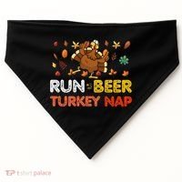Run Beer Turkey Nap Running Trot Dinner Thanksgiving USA-Made Doggie Bandana thumb 0