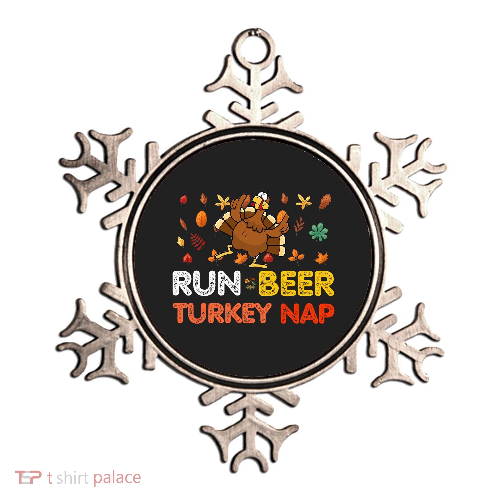 Run Beer Turkey Nap Running Trot Dinner Thanksgiving Ornament