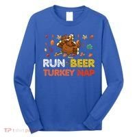 Run Beer Turkey Nap Running Trot Dinner Thanksgiving Long Sleeve Shirt thumb 0