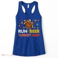 Run Beer Turkey Nap Running Trot Dinner Thanksgiving Women's Tank Top thumb 0