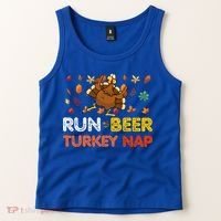 Run Beer Turkey Nap Running Trot Dinner Thanksgiving Tank Top thumb 2