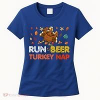 Run Beer Turkey Nap Running Trot Dinner Thanksgiving Women's T-Shirt thumb 0