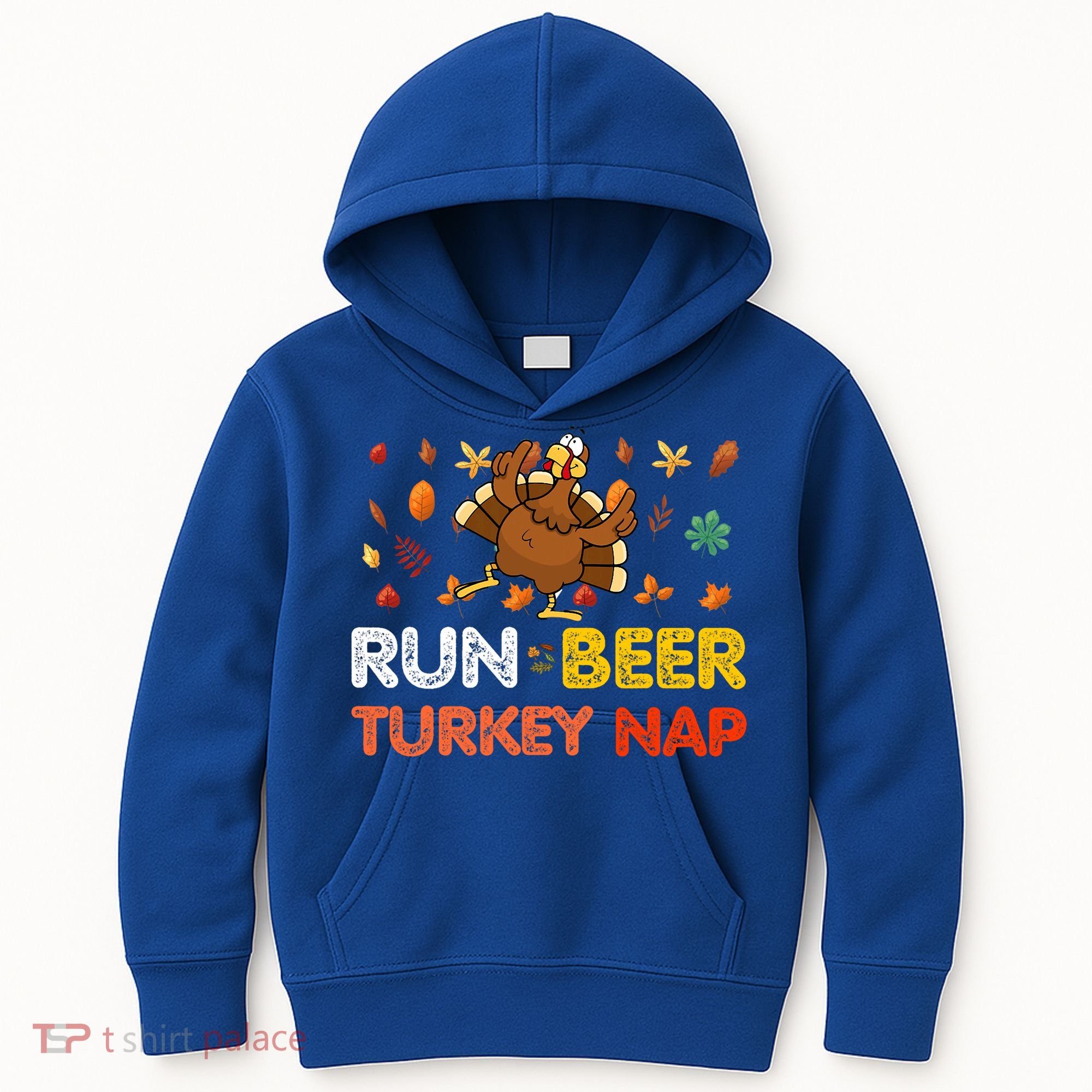 Run Beer Turkey Nap Running Trot Dinner Thanksgiving Kids Hoodie