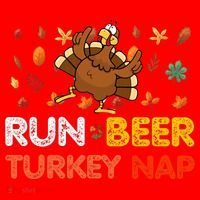 Run Beer Turkey Nap Running Trot Dinner Thanksgiving Santa Hat thumb 1